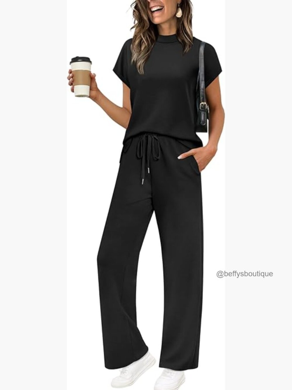 Women's Side Slit Lounge Set 2-Piece Wide Leg Tracksuit S-3XL